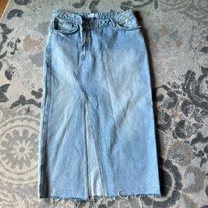 Zara Light Blue Denim Maxi Skirt
